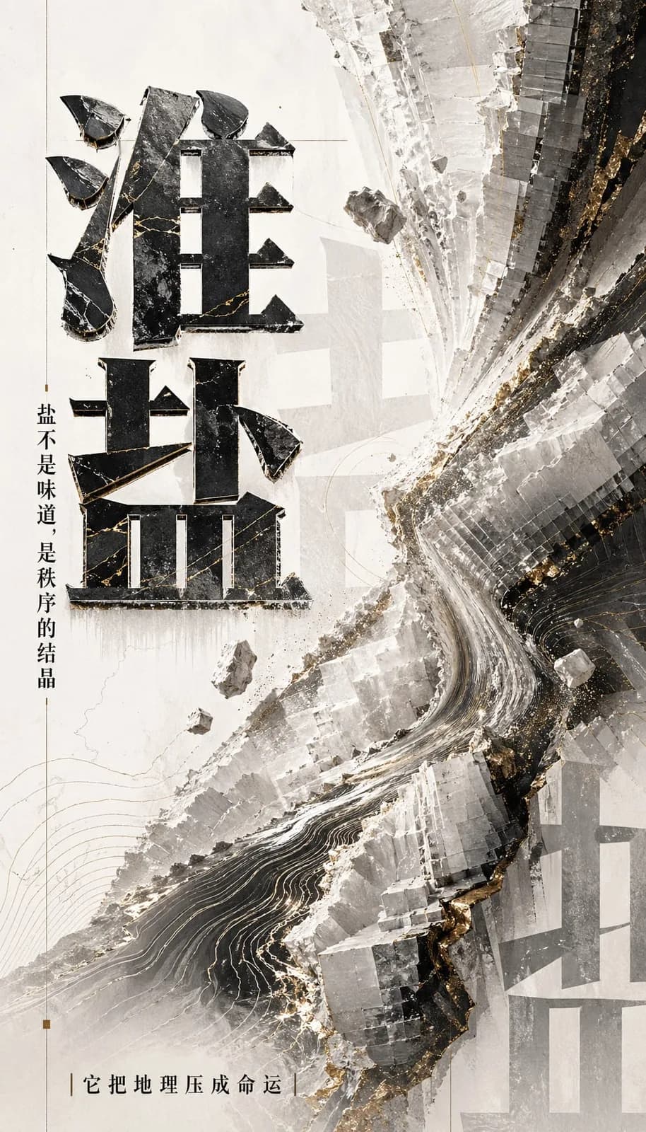 黑白水墨淮盐